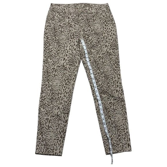 White House Black Market Women's Leopard Print Mid Rise Skinny Crop Jeans Size 4 - Picture 7 of 10